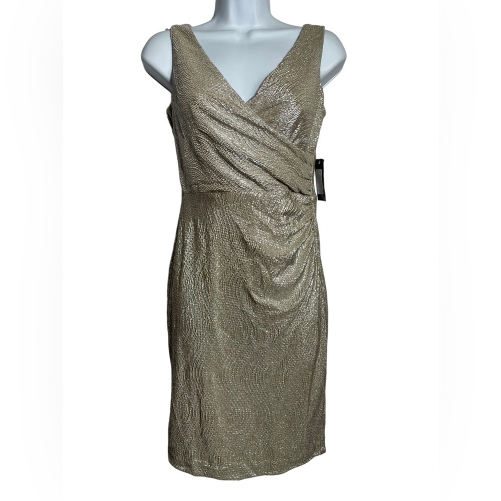 NWT Ralph‎ Lauren dress size 4 petite stunning gold metallic dress PERFECT 💛💛